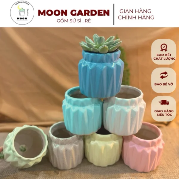 ✨ Chậu Gốm Sứ Bát Tràng 8x8x8 cm - Combo 6 & 16 Chậu | Trồng Cây Cảnh & Sen Đá 🌿